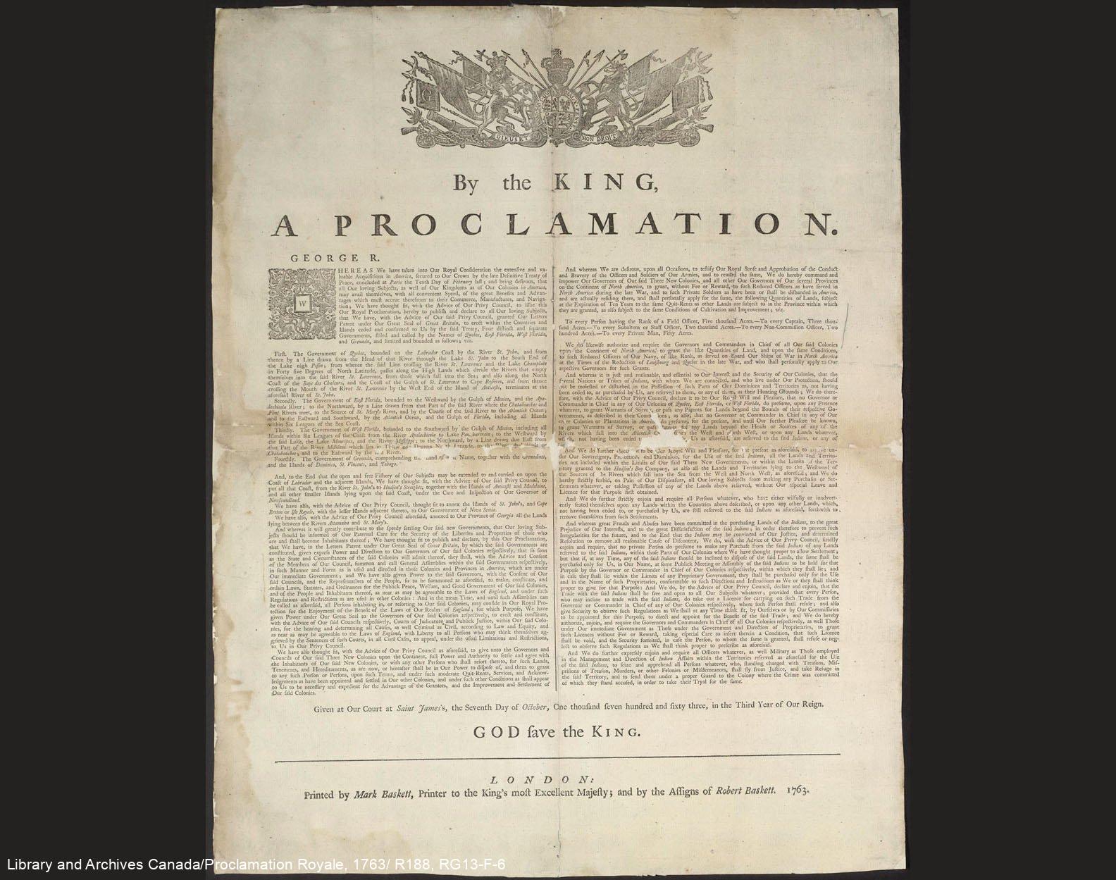Read Proclamation Proclamation Of 1763 Document