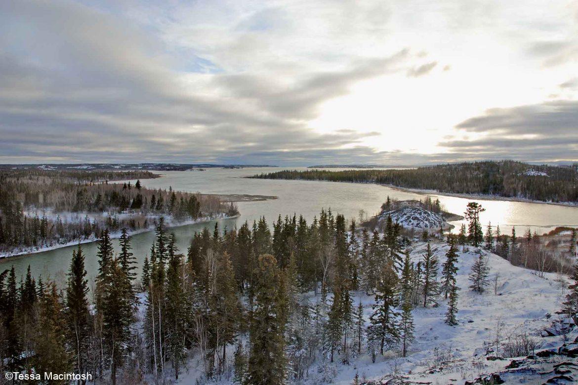 Yamǫǫ̀zha chased the giant beaver at the Yellowknife River.